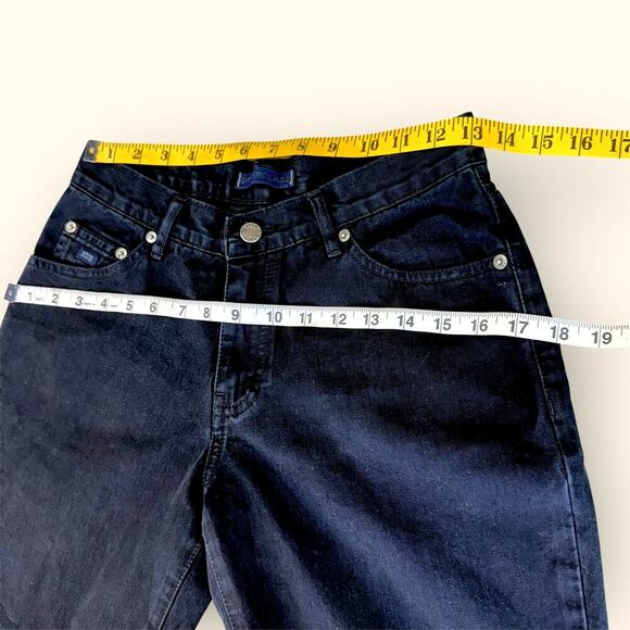 Upper Class Sports Black Denim Jeans Kick Flare Mid Rise Slim Fit Women Size 30 - Picture 9 of 11